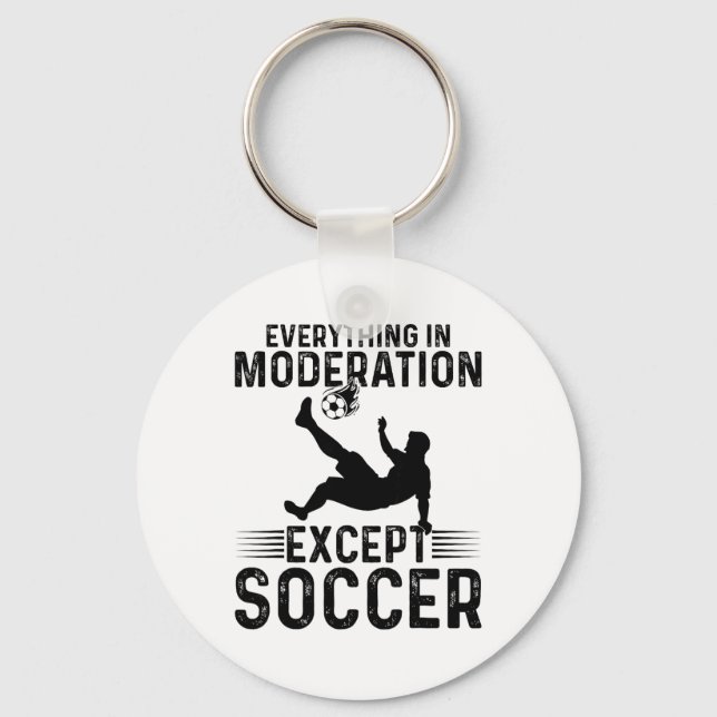 Chaveiro Futebol - Tudo Com Moderação Exceto Futebol  (Frente)