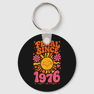 Chaveiro Fvibesl Desde 1976 Sol Retro - Divertido Aniversár