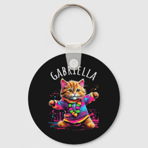 Chaveiro Gabriella Dancing Kitty Cat Design Para Nome Das R