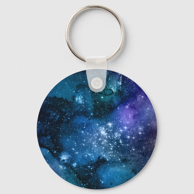Chaveiro Galáxia Amadurece Espaço Estrelado Azul Céu Branco (Frente)