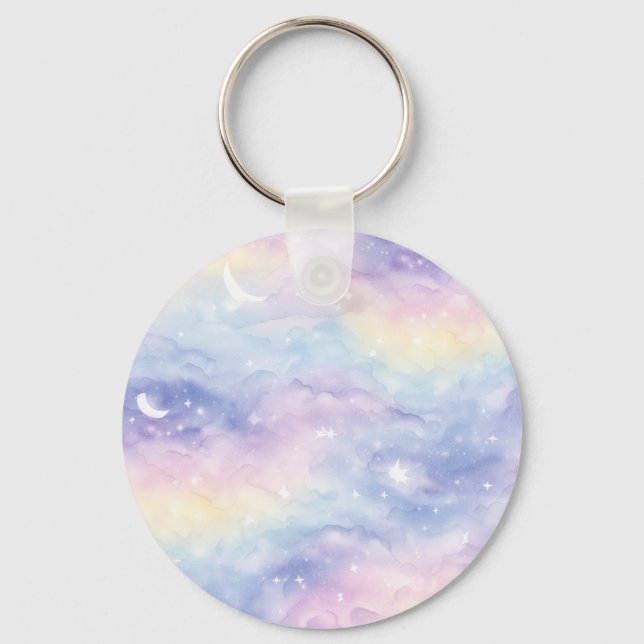 Chaveiro Galáxia Céu Pastel (Frente)