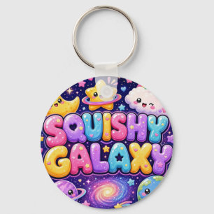 Chaveiro Galáxia Squishy Fofa Kawaii Terra Lua Estrelas
