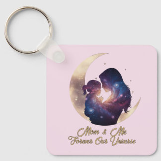 Chaveiro Galaxy Mama & Child Silhouette Moon Art