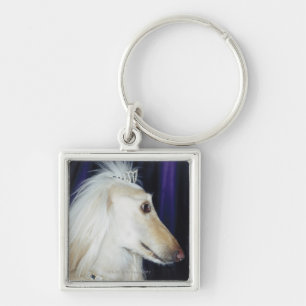 Chaveiro Galgo afegão que veste a tiara