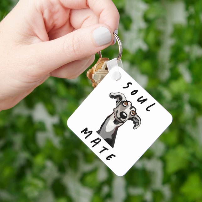 Chaveiro Galgo engraçado, chicote, galgo (Mão)