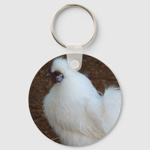 Chaveiro Galinha branca de Silkie