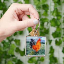 Chaveiro Galinha de Arte de Cockerel Rooster