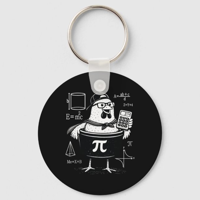 Chaveiro Galinha engraçada segurando calculadora Professor  (Frente)