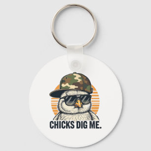 Chaveiro Galinha Vintage Gosta de Mim Camuflagem de Páscoa
