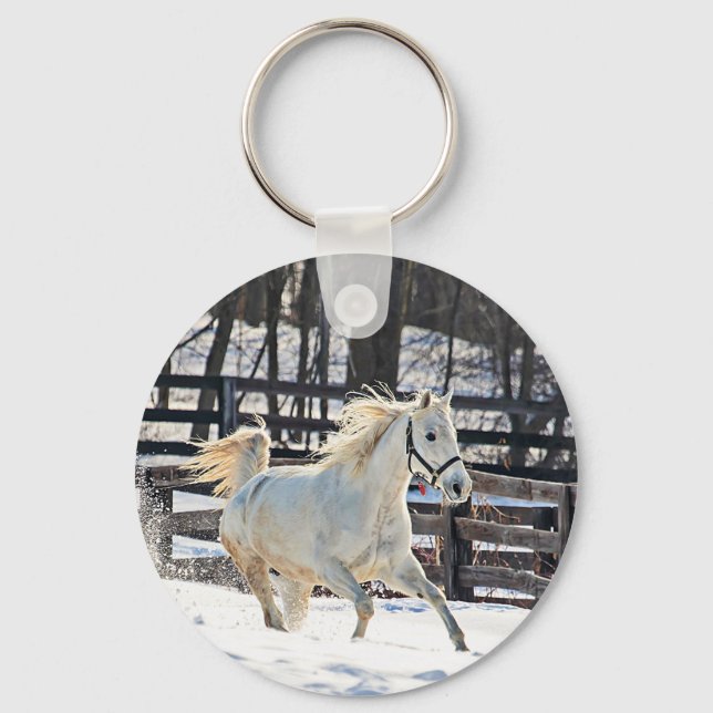 Chaveiro Galloping White Horse (Frente)
