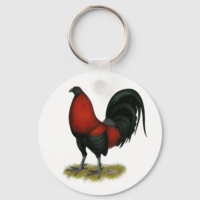Chaveiro Galo Vermelho Preto BB Jogo Americano (Frente)