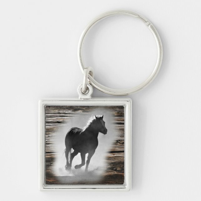 Chaveiro Galopagem de Cavalos Selvagens (Frente)