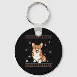 Chaveiro Galsh Corgi, Vidro de Natal, Xmas Pet Animal Cacho