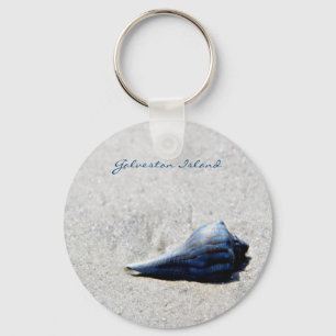 Chaveiro Galveston Island Sea Shell Blue Key Chain