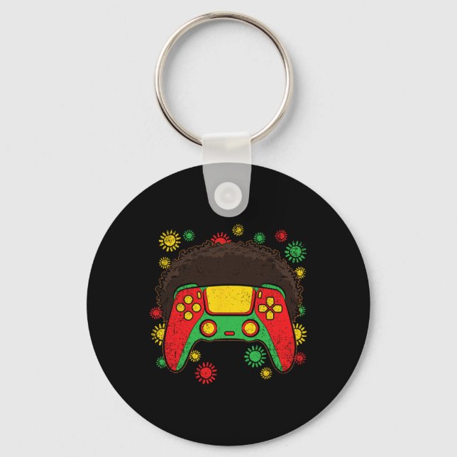Chaveiro Gamer 1 de jogos Afro Black History Mês 1 (Frente)