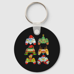Chaveiro Gamer de Natal Santa Hat do Controlador de Jogos d