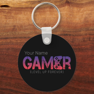 Chaveiro Gamer Level Up Forever Vintage Gamepad Design