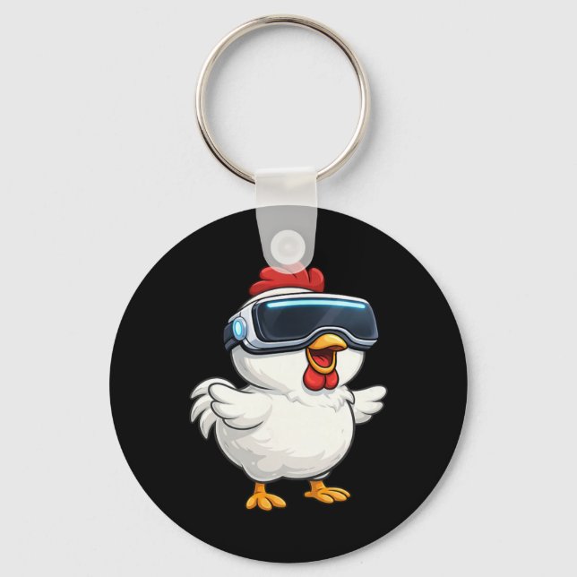 Chaveiro Gamer Vr De Frango De Desenho Fofo (Frente)