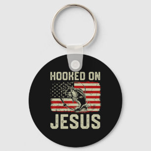 Chaveiro Gancho Sobre Jesus Por Pescar Bandeira Americana R