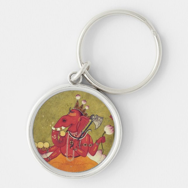 Chaveiro Ganesha prestes a jogar seu lótus (Frente)