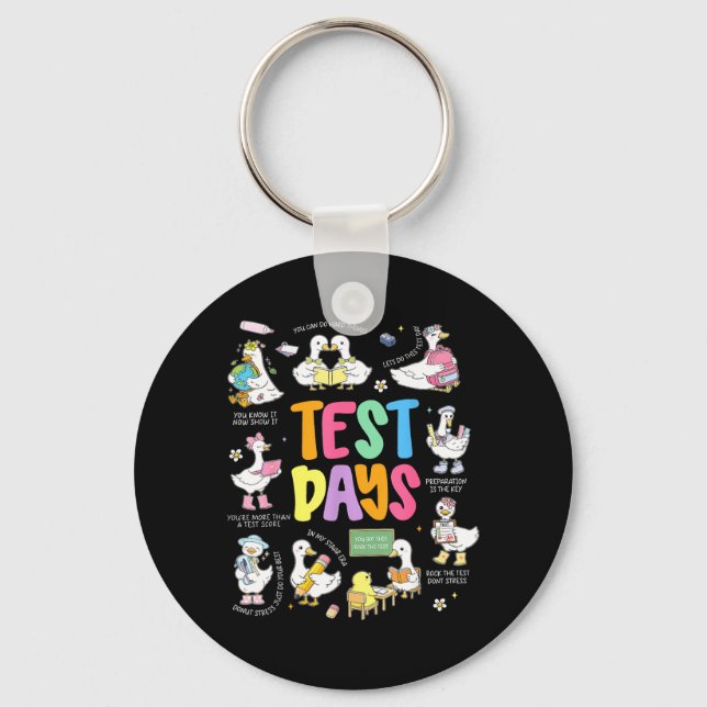 Chaveiro Ganso do Dia de Teste Divertido Dia de Teste STAAR (Frente)