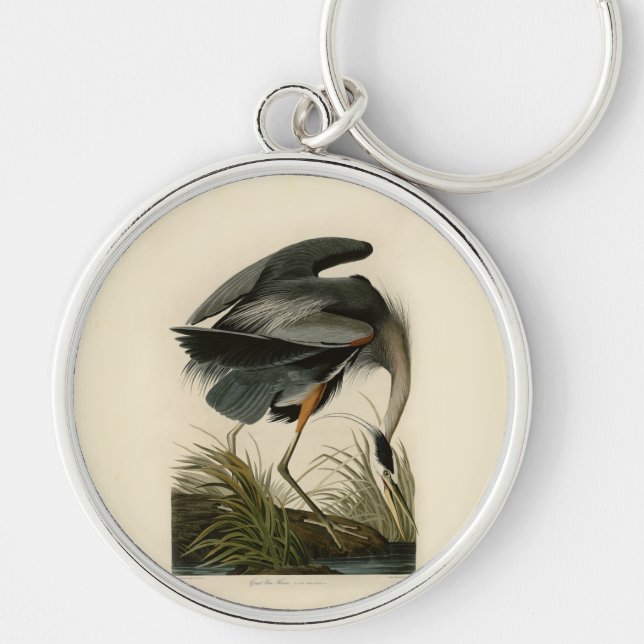 Chaveiro Garça-real-marrom de Audubon (Frente)
