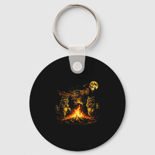 Chaveiro Gargalhadas de guaxinins dançando ao luar na fogue