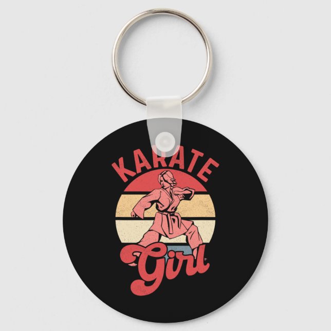 Chaveiro Garota de Karatê Karateka Lutadora de Autodefesa  (Frente)