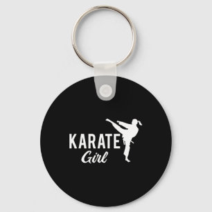 Chaveiro Garota de Karatê Lutadora de Rabo de Cavalo Branco