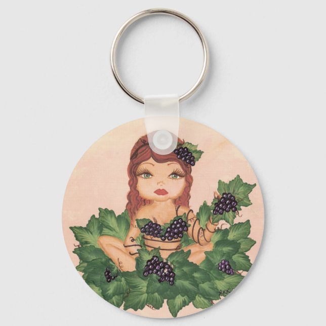 Chaveiro Garota de Vinha de Uva Quântica (Frente)