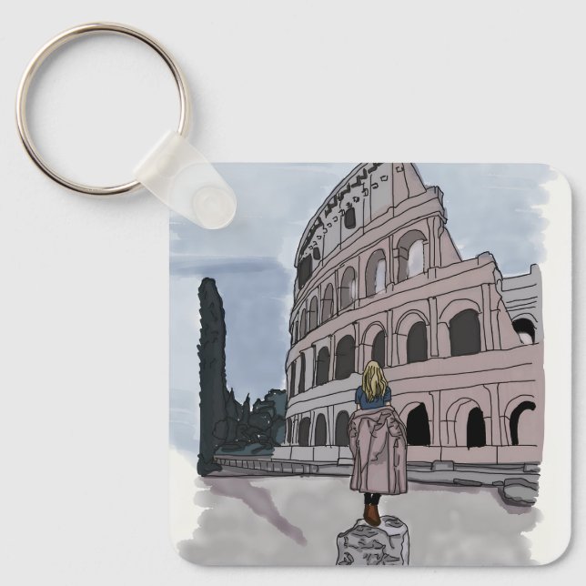 Chaveiro Garota em frente a Colosseum. (Frente)