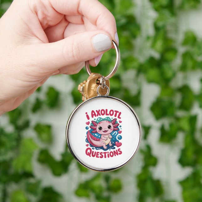 Chaveiro Garota Eu Perguntas Axolotl Fofo Engraçado (Mão)