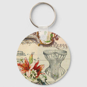 Chaveiro Garota francesa Lily Parisiense Vintage Corset