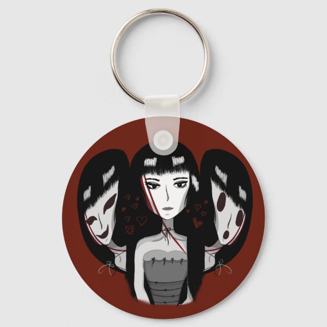 Chaveiro Garota Goth e Suas Múltiplas Personalidades  (Frente)