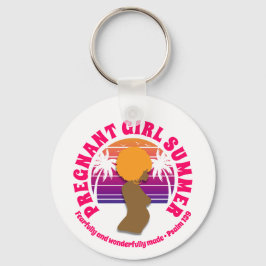 Chaveiro Garota grávida, verão, mãe cristã personalizada