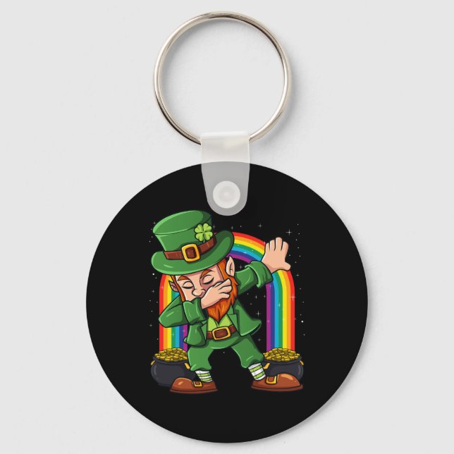 Chaveiro Garota Irlandesa Leprechaun Dabbing Dia de São Pat (Frente)