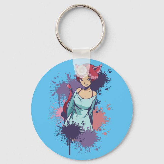 Chaveiro Garota Neko (Frente)