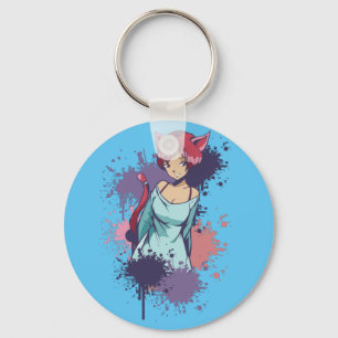 Chaveiro Garota Neko bonita - Garota de gato cereja