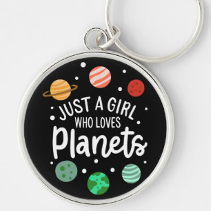 Chaveiro Garota Nerd da Ciência do Espaço Sideral que Ama P