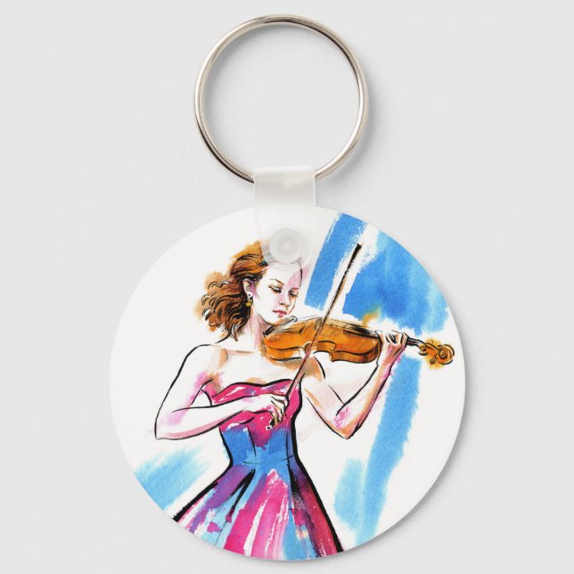 Chaveiro Garota tocando violino (Frente)