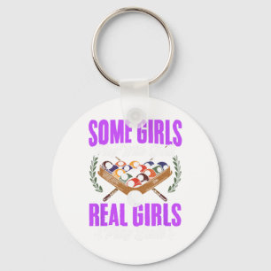 Chaveiro Garotas Brincam Com Jogadores De Piscina De Snooke