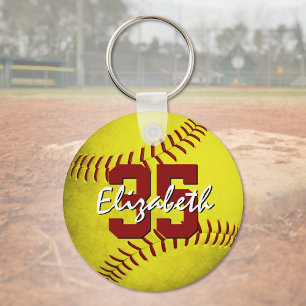 Chaveiro garotas de softball amarelas grungentas personaliz