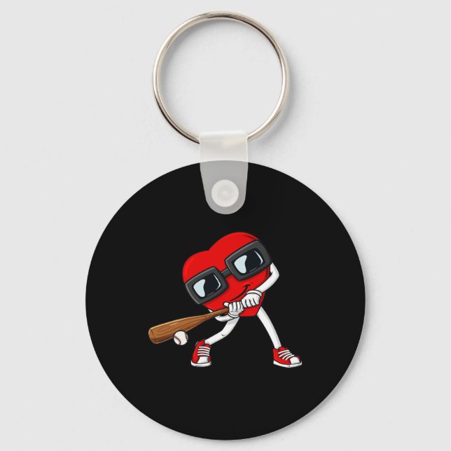 Chaveiro Garotas do Dia de os namorados de Baseball (Frente)