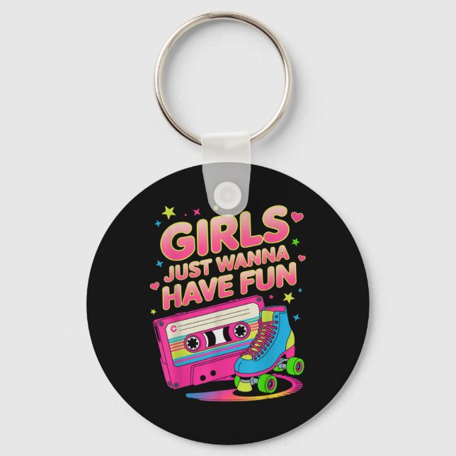 Chaveiro Garotas engraçadas dos anos 80 só querem divertir- (Frente)