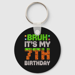 Chaveiro Garoto de Aniversário Engraçado Bruh É Meu 7º Aniv