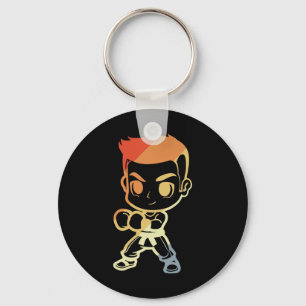 Chaveiro Garoto de Kickboxing Desenho Olhar Kickboxer Carat