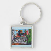 garoto fantasia andando de gato brigando dragão e