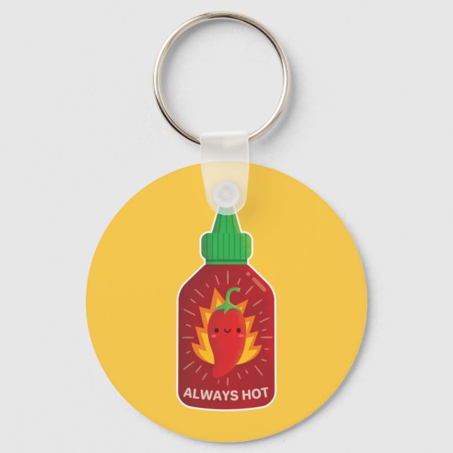 Chaveiro Garrafa de Molho de Pimenta Malagueta Vermelha Sem (Frente)