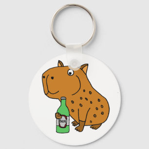 Chaveiro Garrafa engraçada do bebendo do Capybara da