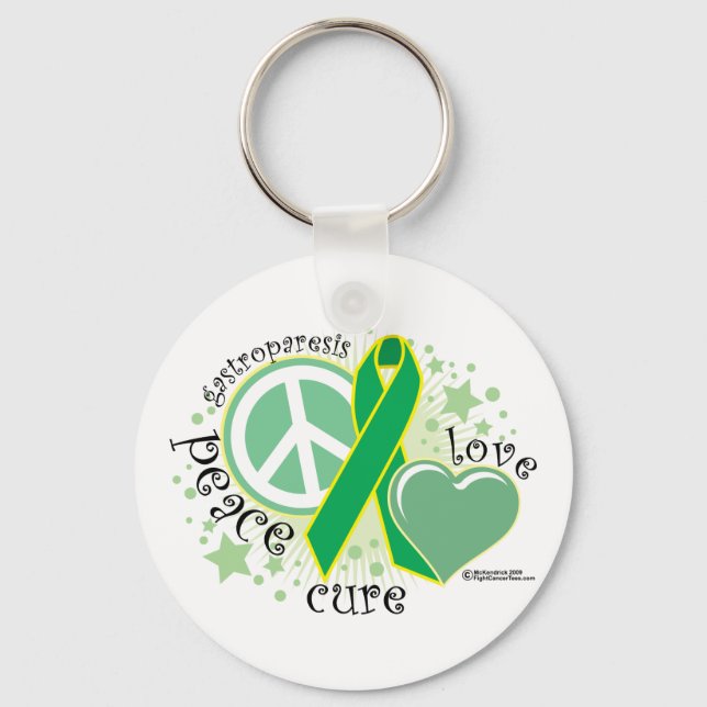 Chaveiro Gastroparese Peace Love Cure (Frente)